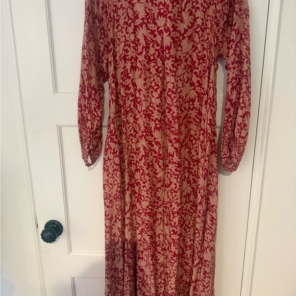 Natalie Martin Red and Cream Long Sleeve Dress - Picture 7 of 11
